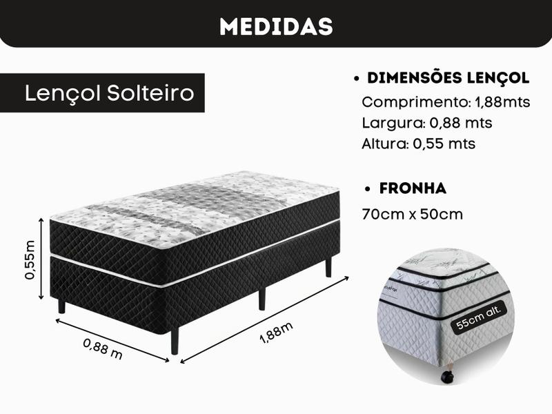 Imagem de Jogo de Lençol Cama Box Conjugado Solteiro 2 Peças 100% de Algodão