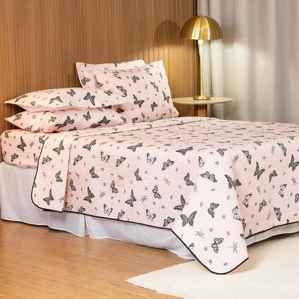 Imagem de Jogo De Lençol Cama Queen 03 Pçs Basic Estampado C/ Elastico