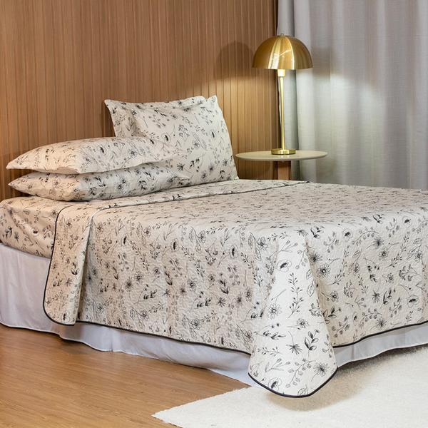 Imagem de Jogo De Lençol Cama Queen 03 Pçs Basic Estampado C/ Elastico