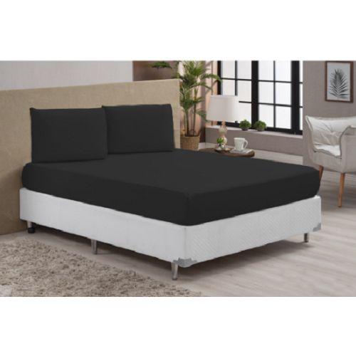 Imagem de Jogo de Lençol Cama Queen Box 3 Peças Liso 1,98m x 1,58m x 30cm - Diversas Cores