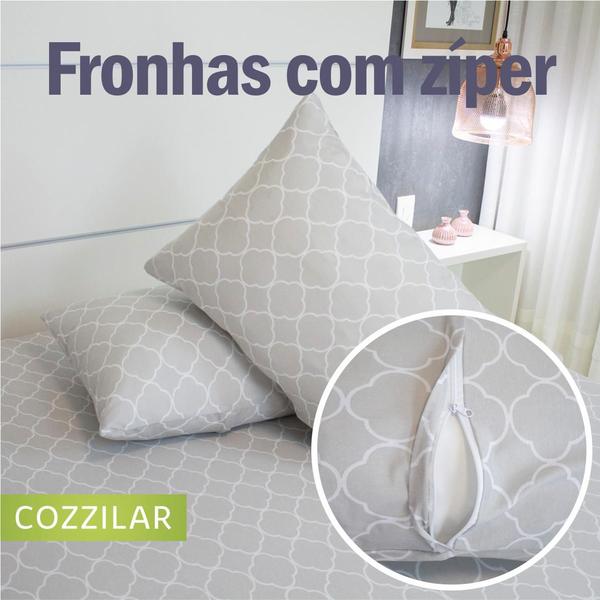 Imagem de Jogo de Lençol Casal 3 Peças Estampado COZZILAR - Malha 100% Algodão, Conforto Extra e Estilo Para Seu Quarto