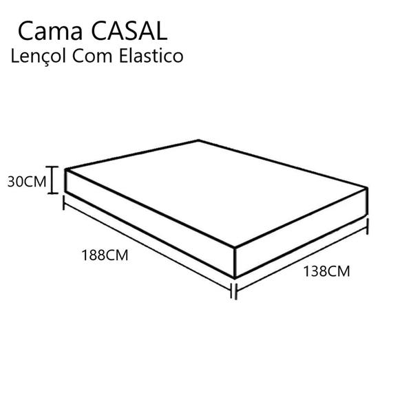 Imagem de Jogo de Lençol Casal  4 Peças micro percal 400 fios acetinado