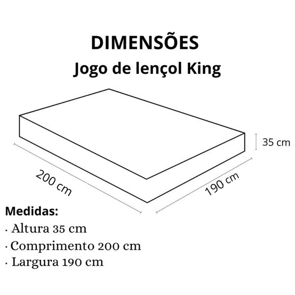 Imagem de Jogo de Lençol Casal King Malha 3pc 100% Algodão