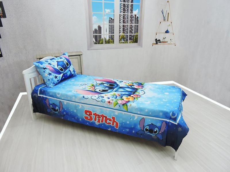 Jogo De Lençol Cobre Leito Fronha Stitch Infantil Decorativo - Fantasia Bras Imagem de Jogo De Lençol Cobre Leito Fronha Stitch Infantil Decorativo