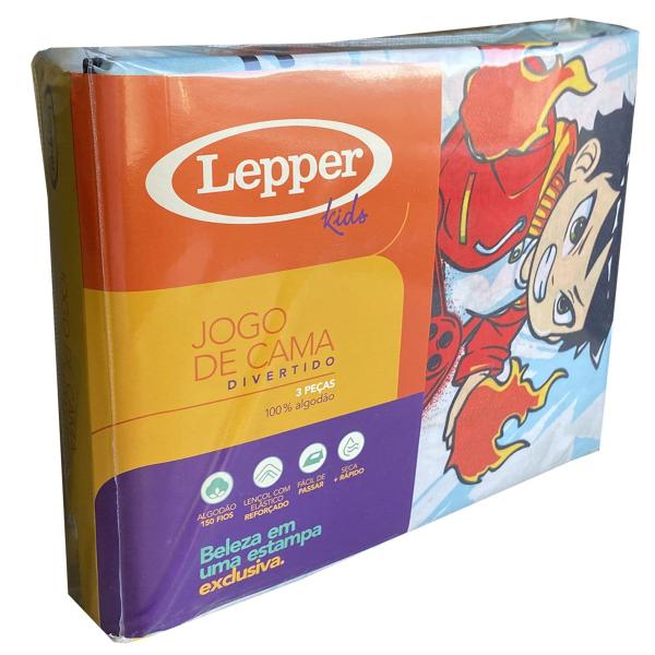 Imagem de Jogo de Lençol Infantil 100% Algodao Menina e Menino Solteiro 3 Peças Estampado Lepper