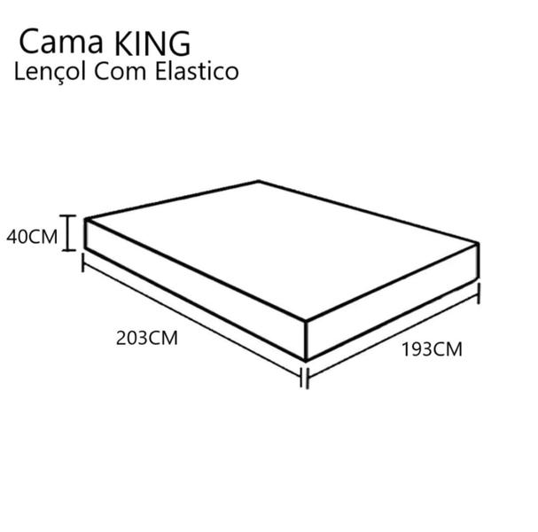 Imagem de Jogo de Lençol king 3 peças 400 Fios Micro Percal Estampado