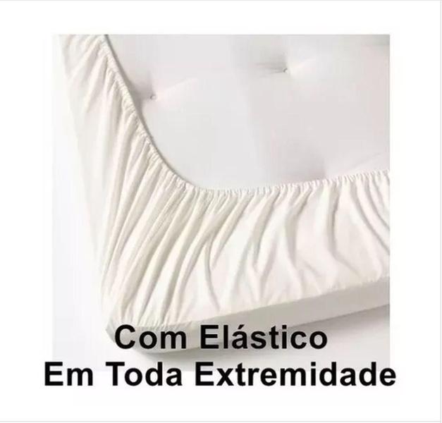 Imagem de Jogo de Lençol Solteiro Premium LISO 150 FIOS Microfibra 2 Pçs Jogo de Cama 30CM Altura AZUL PISCINA