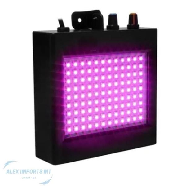 Imagem de Jogo De Luz Strobo Led Rgb Iluminação Festa 108 Leds Rítmico