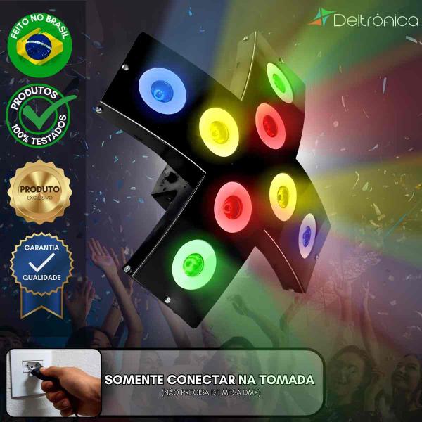 Imagem de Jogo De Luz Xtreme Deltronica 8 Canhões Led Rítmicos