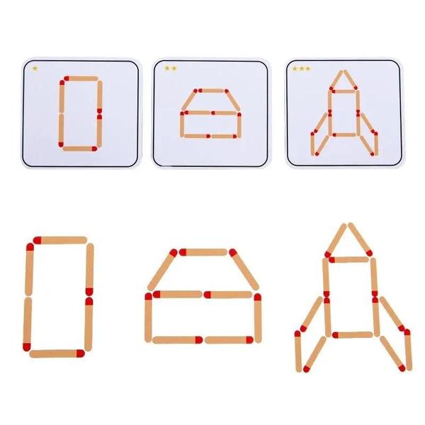 Imagem de Jogo de Madeira Montessori - Vara de Lógica Geométrica para Crianças