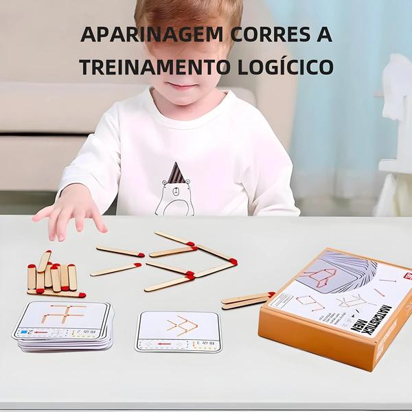 Imagem de Jogo de Madeira Montessori - Vara de Lógica Geométrica para Crianças