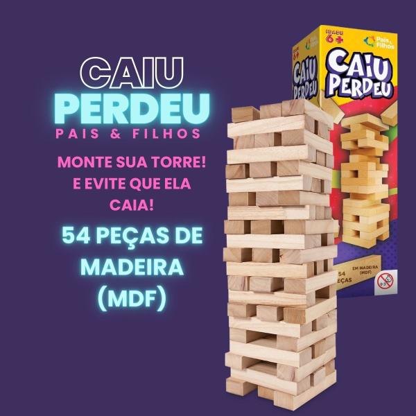 Jogo De Mesa - Caiu Perdeu - Estilo Jenga - Pais E Filhos Imagem de Jogo De Mesa - Caiu Perdeu - Estilo Jenga - Pais E Filhos