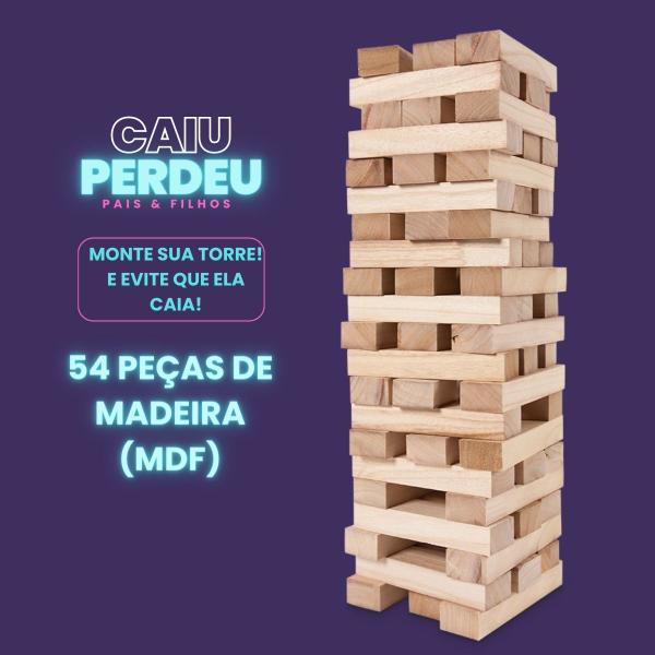 Jogo De Mesa - Caiu Perdeu - Estilo Jenga - Pais E Filhos Imagem de Jogo De Mesa - Caiu Perdeu - Estilo Jenga - Pais E Filhos