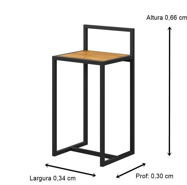 Imagem de Jogo de Mesa com 4 banquetas Bistro em Ferro e Madeira Casa Organize - Comprar Móveis em Casa