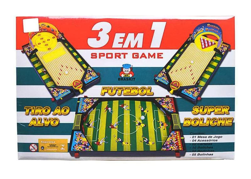 Imagem de Jogo de Mesa Infantil - 3 em 1 - Sports Game - Braskit