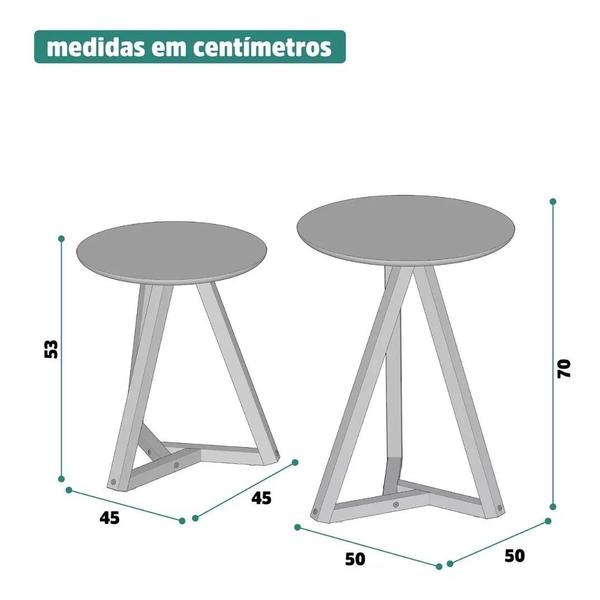 Imagem de Jogo de mesa lateral para sala  mezanino branco nature