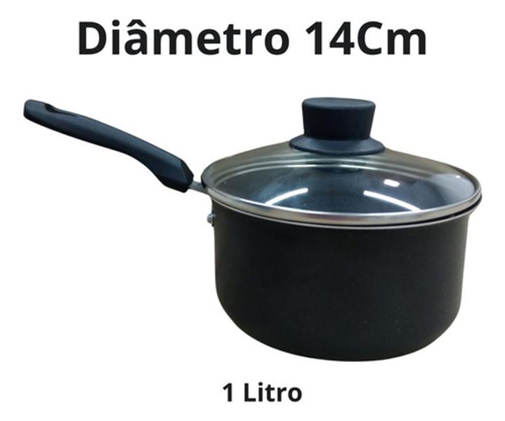 Imagem de Jogo de Panela Para Casal Com 2 Panela de Arroz  e Frigideira Antiaderente Preto