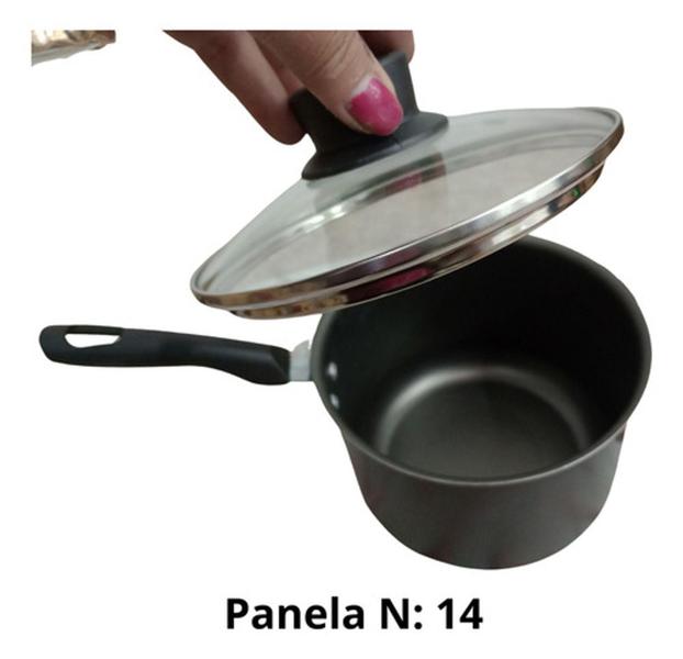 Imagem de Jogo de Panela Para Casal Com 2 Panela de Arroz  e Frigideira Antiaderente Preto - RL