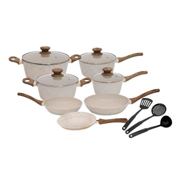 Jogo De Panelas 10 Pçs Indução Vanilla Revestimento Cerâmico Jogo De Panelas 10 Pçs Indução Vanilla Revestimento Cerâmico
