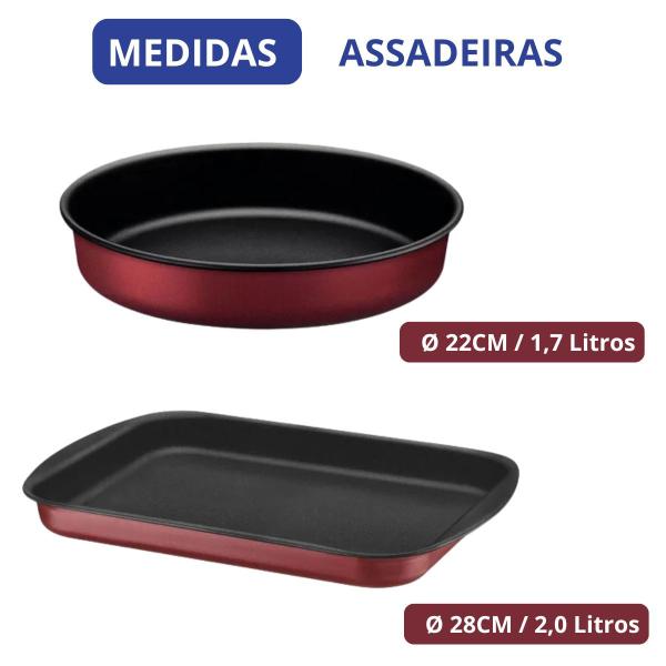 Imagem de Jogo de Panelas 10 Peças Turim Antiaderente Starflon Max Vermelho Conjunto Cozinha Tramontina Original