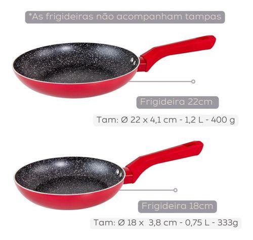 Imagem de Jogo De Panelas 10 Peças Vermelho Revestimento Cerâmico