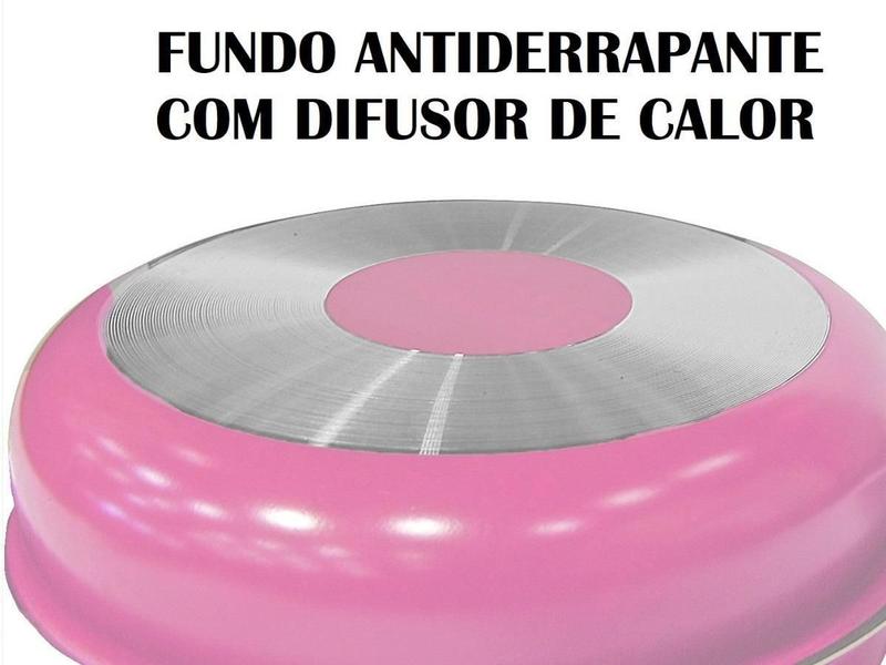 Jogo De Panelas 13 Peças Rosa Antiaderente Tampa De Vidro - Aluminio Marpal Imagem de Jogo De Panelas 13 Peças Rosa Antiaderente Tampa De Vidro