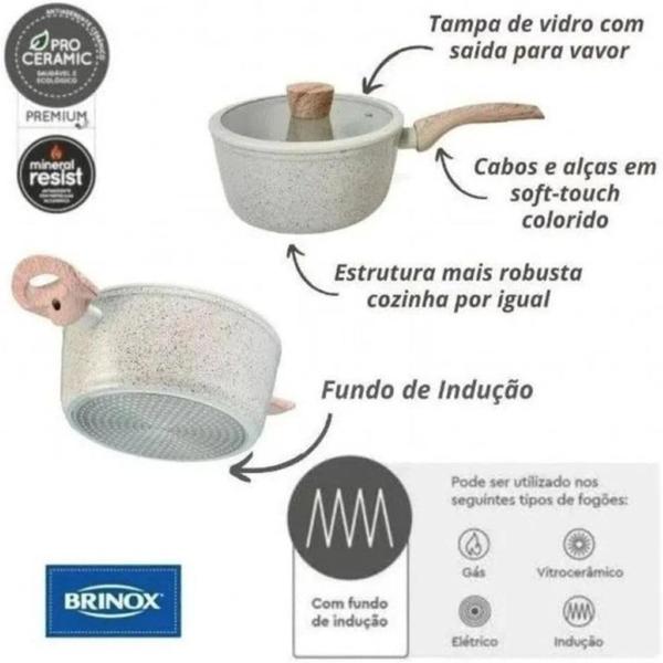 Imagem de Jogo de Panelas 4 Peças Vanilla Ceramic Life Sirius Brinox