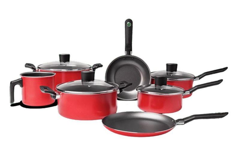 Jogo de Panelas 7Pcs Garlic Vermelho 7301/402 - Brinox Imagem de Jogo de Panelas 7Pcs Garlic Vermelho 7301/402 - Brinox