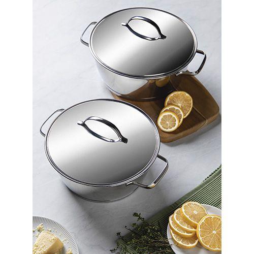 Jogo De Panelas 8 Peças Inox Fundo Triplo Allegra Tramontina Imagem de Jogo De Panelas 8 Peças Inox Fundo Triplo Allegra Tramontina