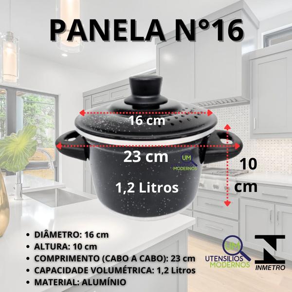 Imagem de Jogo de Panelas Aluminio Preto 5 pçs + Fervedor nº12 1 litros + Mini Processador 170 ml + Panela de Pressão 4,5 Litros + Kit Espatulas