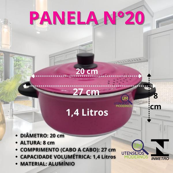 Imagem de Jogo de Panelas Aluminio Rosa Pink 5 Pçs + Fervedor nº12 1 Litro + Mini Processador 170 ml + Panela de Pressão 4,5 l + Kit Espatulas