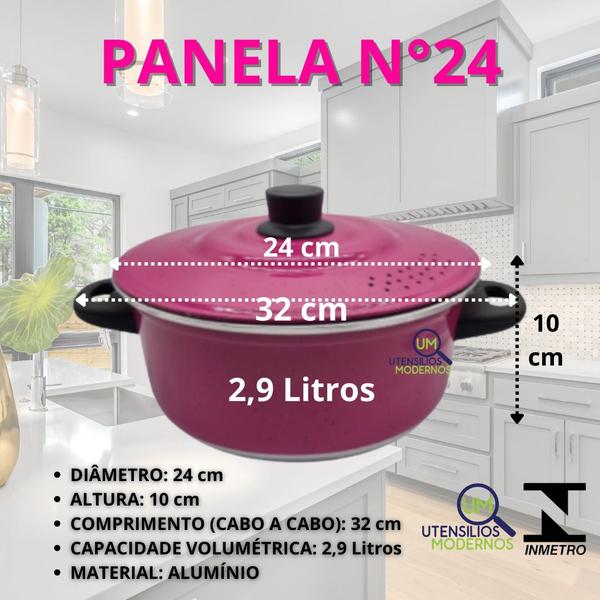 Imagem de Jogo de Panelas Aluminio Rosa Pink5 pçs Aluminio Amj