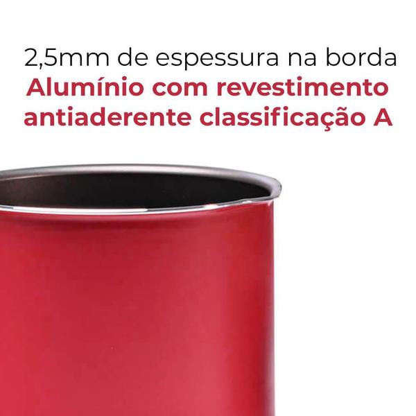 Imagem de Jogo de Panelas Antiaderente Brinox Preserve Vermelha 8 peças