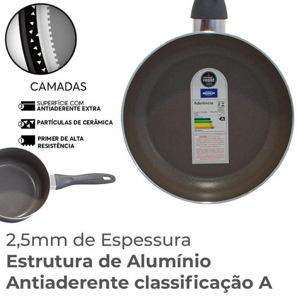 Imagem de Jogo de Panelas Antiaderente Ceramic Life Smart Plus Cinza 6 Peças - Brinox