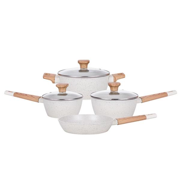 Imagem de Jogo de Panelas Antiaderente Cerâmica Cooktop Fogão Indução Kit 5 Peças Conjunto