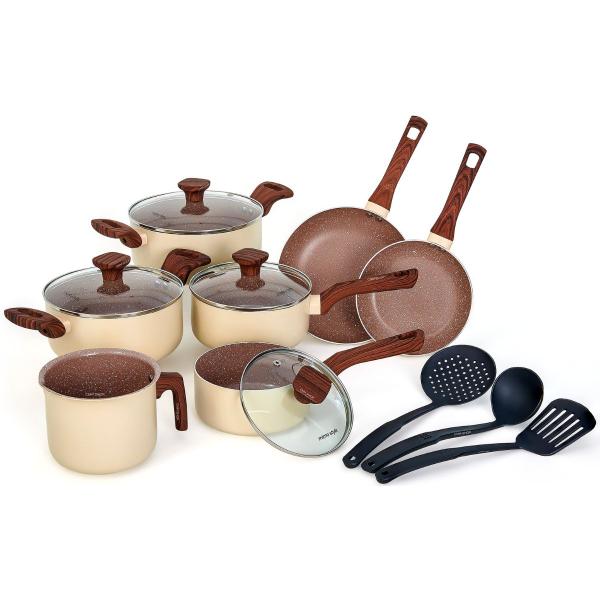 Jogo De Panelas Antiaderente Cerâmico 10 Peças Com UtensĂlios - Mimo Style Jogo De Panelas Antiaderente Cerâmico 10 Peças Com UtensĂlios - Mimo Style