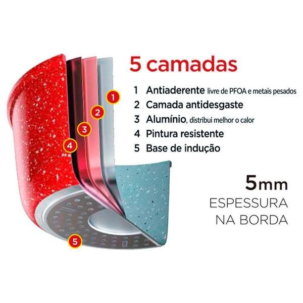 Imagem de Jogo de Panelas Antiaderente Color Stone 4PÇ para Indução Volcano - Euro