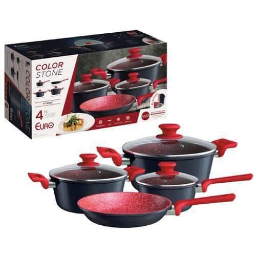 Jogo De Panelas Antiaderente Colorstone 4 Peças Titânio - Eurohome Imagem de Jogo De Panelas Antiaderente Colorstone 4 Peças Titânio