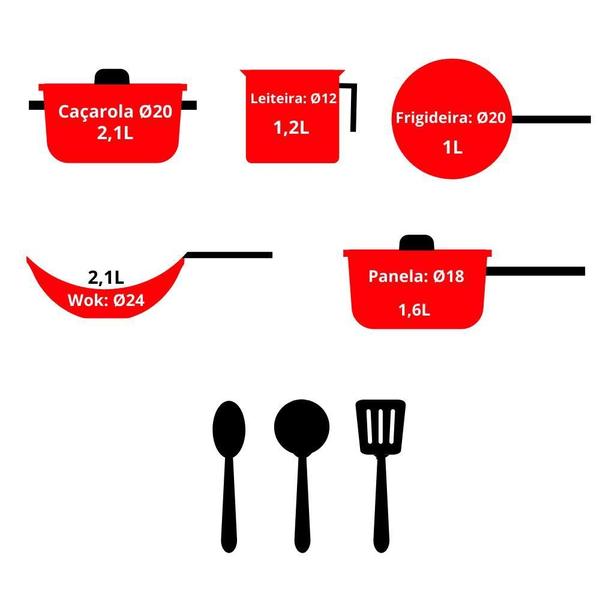 Imagem de Jogo De Panelas Antiaderente Cuisine 8 Peças - Multiflon