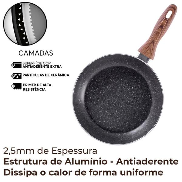 Imagem de Jogo de Panelas Antiaderente de Indução Ceramic Life Smart Plus Granito 7 Peças - Brinox