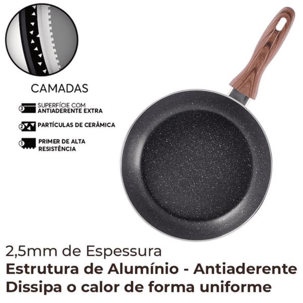 Imagem de Jogo De Panelas Antiaderente Fogão Indução Kit 11 Pcs Brinox