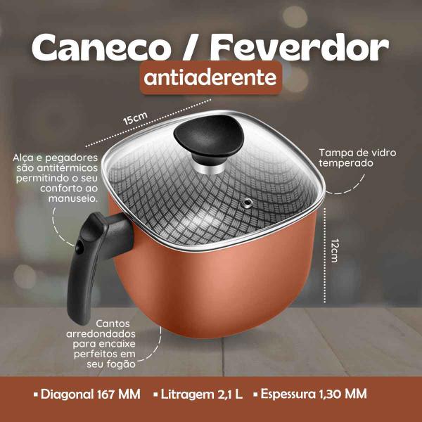Jogo De Panelas Antiaderentes Quadradas Tampa De Vidro Com Caneco 6 Peças Patolux Imagem de Jogo De Panelas Antiaderentes Quadradas Tampa De Vidro Com Caneco 6 Peças Patolux