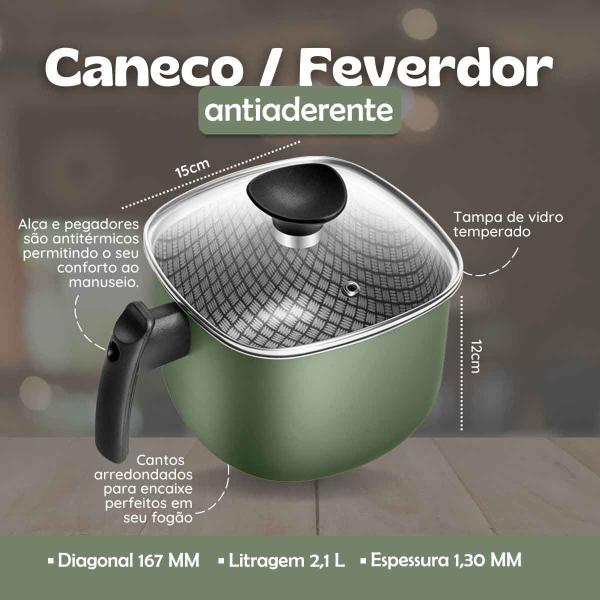 Jogo De Panelas Antiaderentes Quadradas Tampa De Vidro Com Caneco 6 Peças Patolux Imagem de Jogo De Panelas Antiaderentes Quadradas Tampa De Vidro Com Caneco 6 Peças Patolux