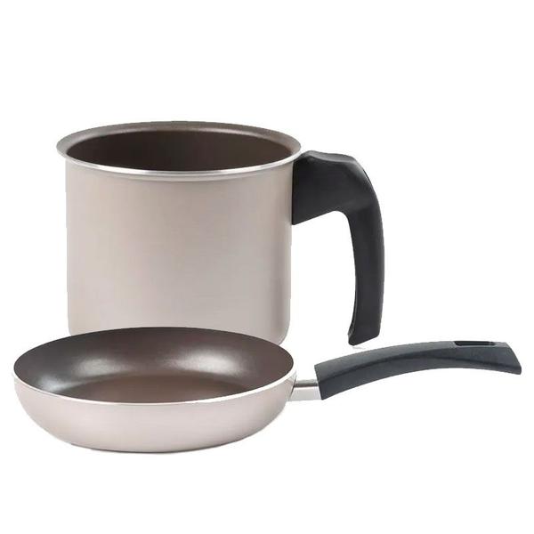 Jogo de Panelas Brinox Antiaderente Ceramic Life Essence Champanhe - 5 Peças Imagem de Jogo de Panelas Brinox Antiaderente Ceramic Life Essence Champanhe - 5 Peças