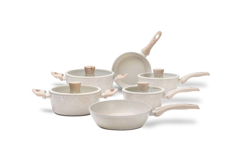 Jogo de Panelas Brinox Antiaderente Ceramic Life Sirius 6 Peças com Indução Vanilla Jogo de Panelas Brinox Antiaderente Ceramic Life Sirius 6 Peças com Indução Vanilla