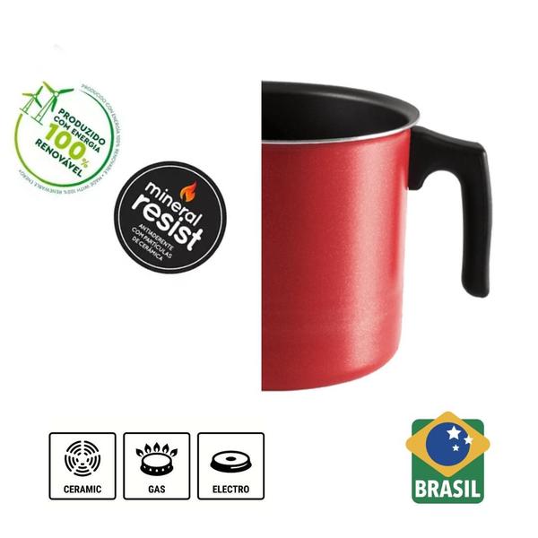 Imagem de Jogo de Panelas Brinox Antiaderente Kit 5 Peças Conjunto Preserve Aluminio