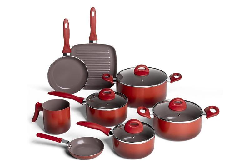 Jogo de Panelas Brinox Ceramic Life Smart Plus 8 peças Vermelho Jogo de Panelas Brinox Ceramic Life Smart Plus 8 peças Vermelho