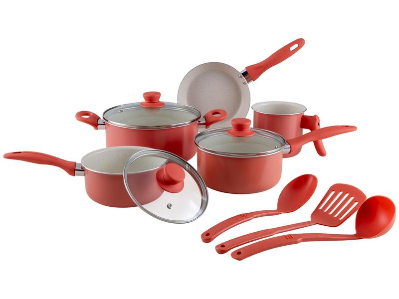 Jogo de Panelas Brinox de Alumínio Rosé 8 Peças Easy Jogo de Panelas Brinox de Alumínio Rosé 8 Peças Easy