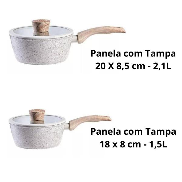 Imagem de Jogo de Panelas Brinox Indução Ceramic Life Sirius Kit 4 Un