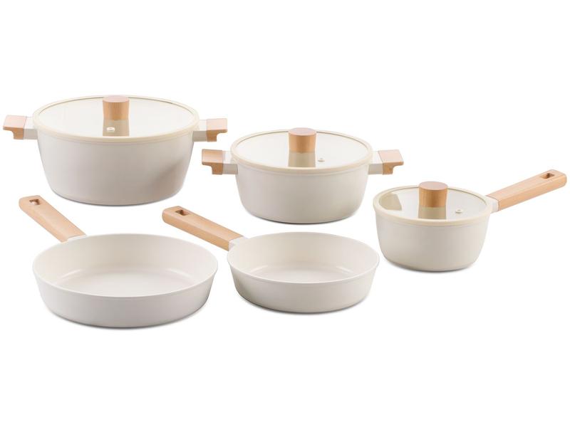 Jogo de Panelas Brinox Revestimento Cerâmico Creme 5 Peças Ceramic Life Nordic Jogo de Panelas Brinox Revestimento Cerâmico Creme 5 Peças Ceramic Life Nordic